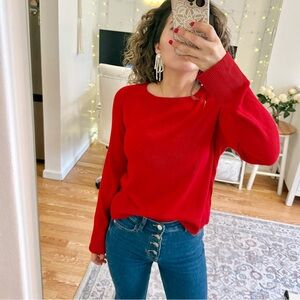 H&M Red Knit Crew Sweater